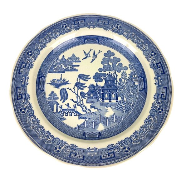 Spode Blue Room Collection Plate WILLOW 10.5" Made in England Oriental Decor - Picture 3 of 11